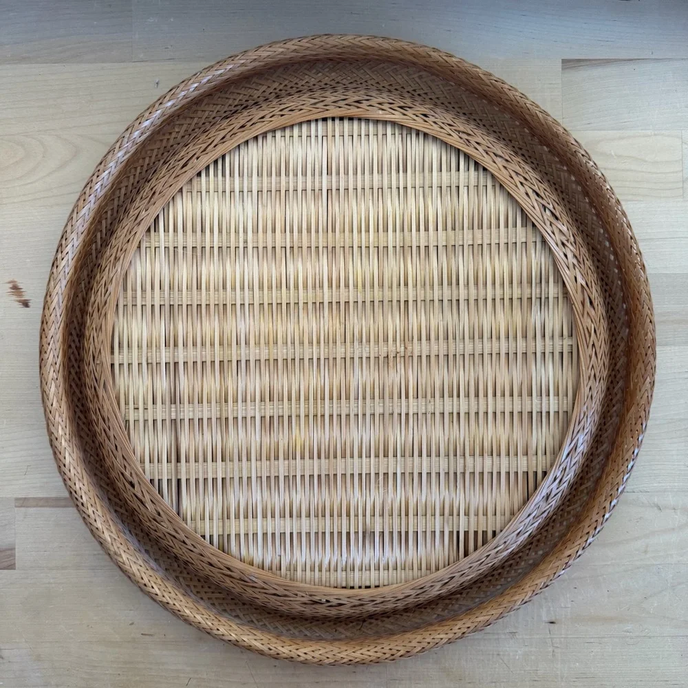 Vintage 70s Wicker Peacock Wall Hanging 14" - Boho Rattan & Cane Folk Art - Picture 7 of 9
